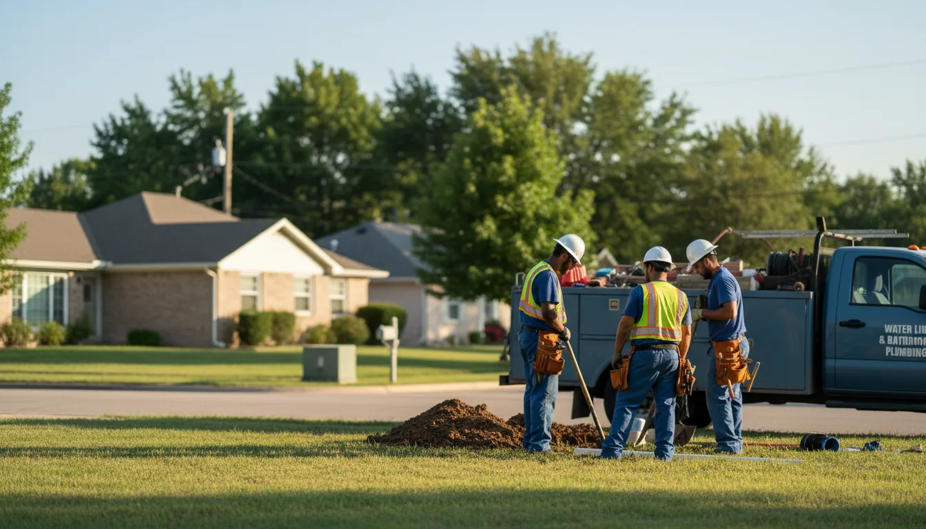 Residential water line and bathroom plumbing service in Stockport, IA